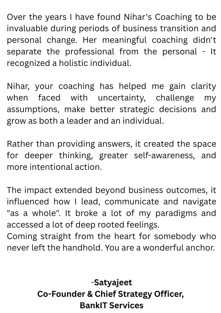 Nihar Sharma Testimonial 2